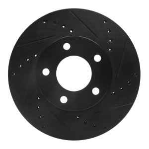 Ford Escape Brake Rotor (1) - Front Right - R1 Concepts - Drilled & Slotted - Black - `01-`07